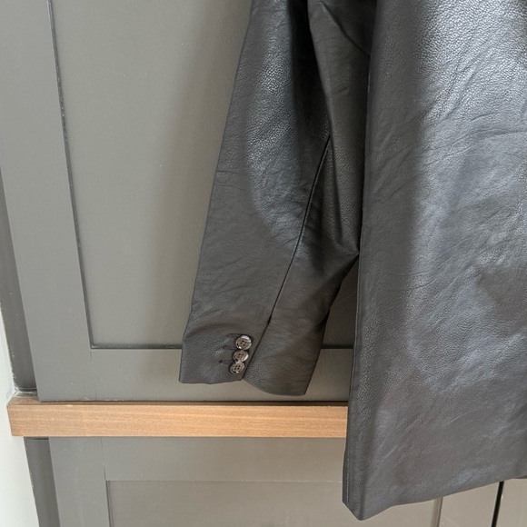 Abercrombie & Fitch Vegan Leather Black Blazer Jacket • Small • NWT - Picture 9 of 12